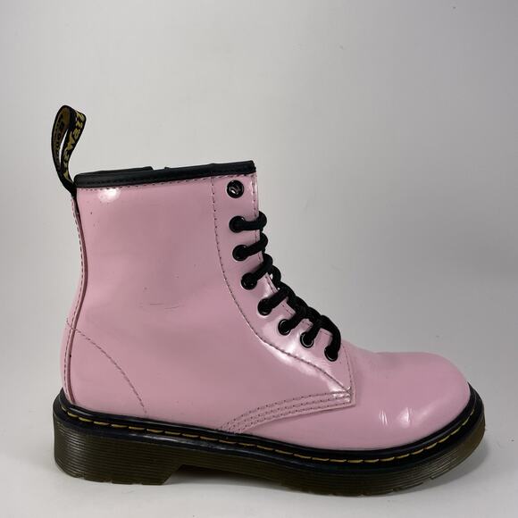 Dr. Martens Doc 1460 J Combat Boots Kids Youth Toddler Size 2 Pink Patent - Picture 1 of 11